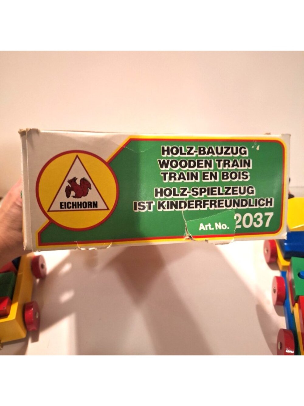 Eichhorn Holz-Bauzug Wooden Blocks Train Complete Set Original Box Vintage - Picture 12 of 12